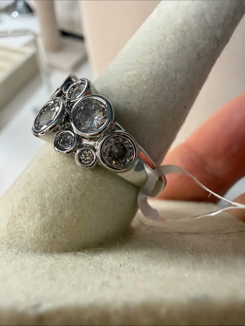 Sterling Multi-Stone Clear Crystal Stackable Ring